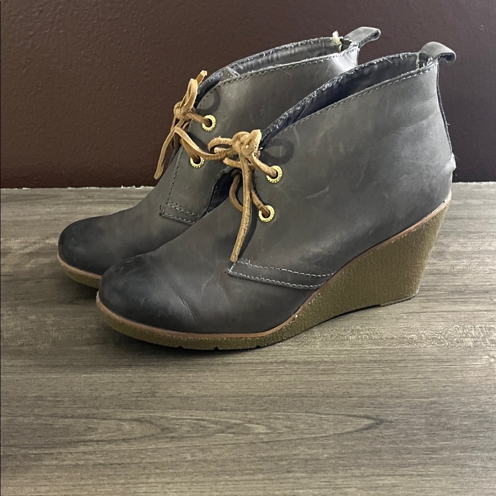 Sperry Gray Wedge Ankle Shoes
